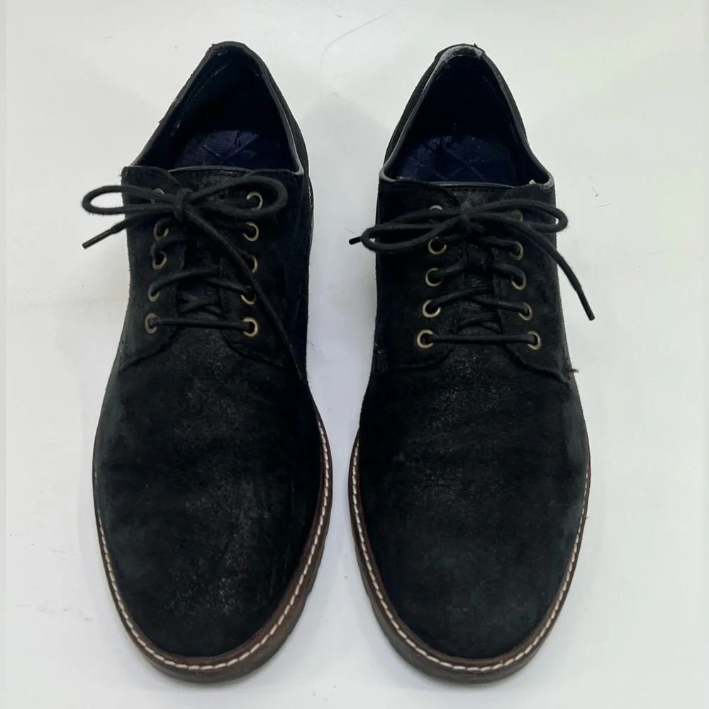 Cole Haan Men's Nathan Plain Toe Derby Black Nubuck Leather Comfort 10 M